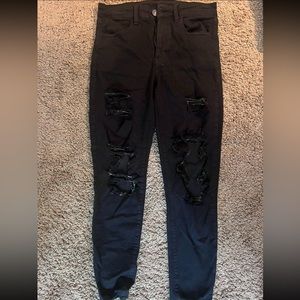American Eagle black ripped skinny jeans next level stretch